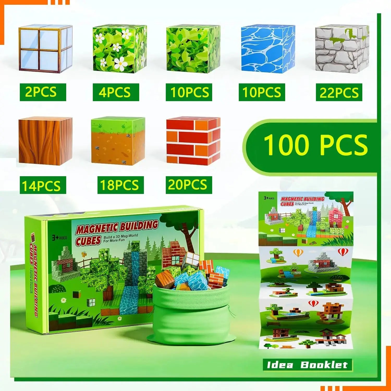 Kreatives Magnet Bausteine Set für Jungen & Mädchen Spileo