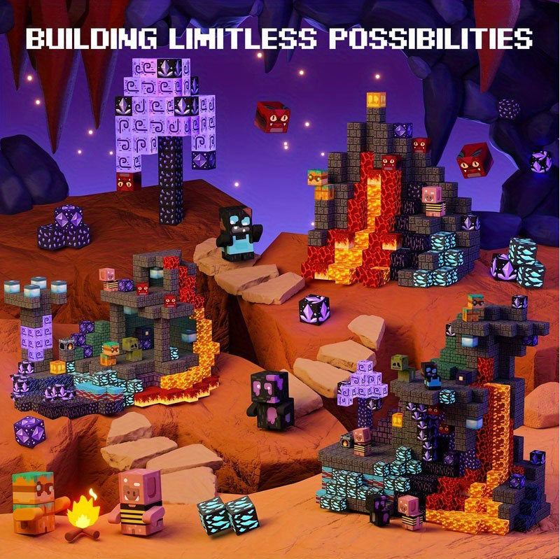 Magnetische Bausteine – 100-teiliges MagWonder STEM-Spielzeug ab 3 Jahren für Jungen & Mädchen, kreatives Bauset mit hohlen Magnetblöcken als Geschenkidee