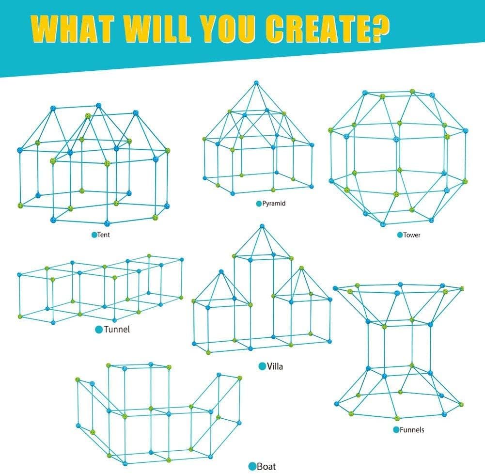140-tlg. DIY Konstruktionsspielzeug für Kinder – Outdoor Spielzeug zum Höhle Bauen Spileo