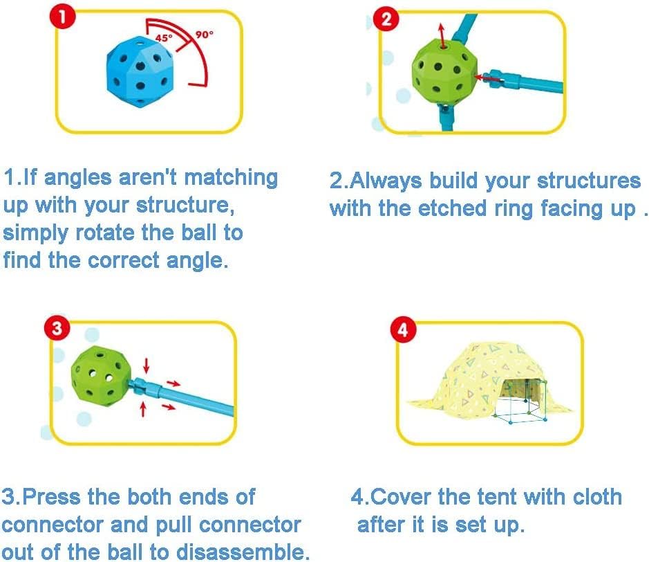 140-tlg. DIY Konstruktionsspielzeug für Kinder – Outdoor Spielzeug zum Höhle Bauen Spileo