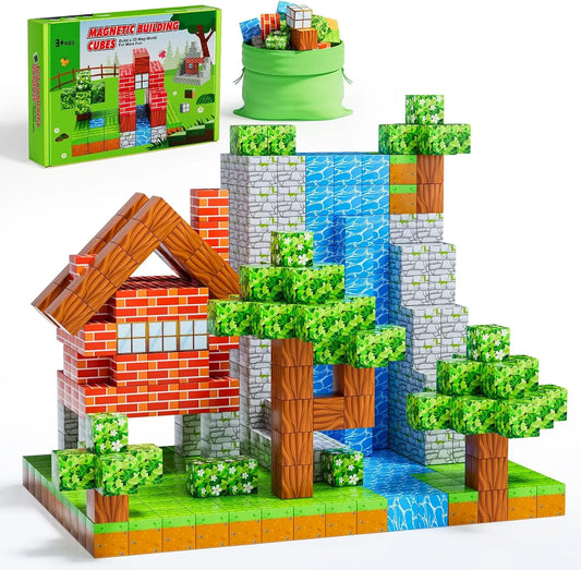 Blocks Magnetic Building Set Montessori Lernspielzeug mit Anleitung & Ideen Spileo
