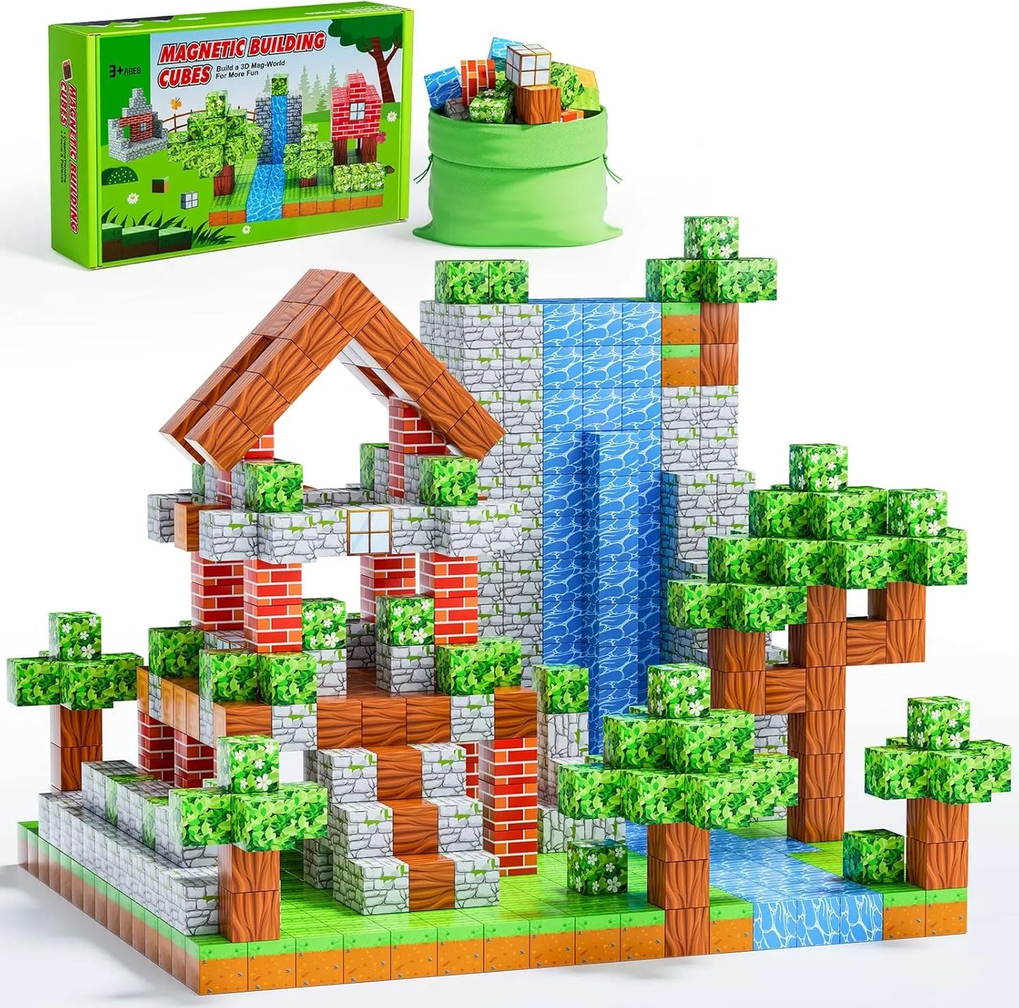 Kreatives Magnet Bausteine Set für Jungen & Mädchen Spileo