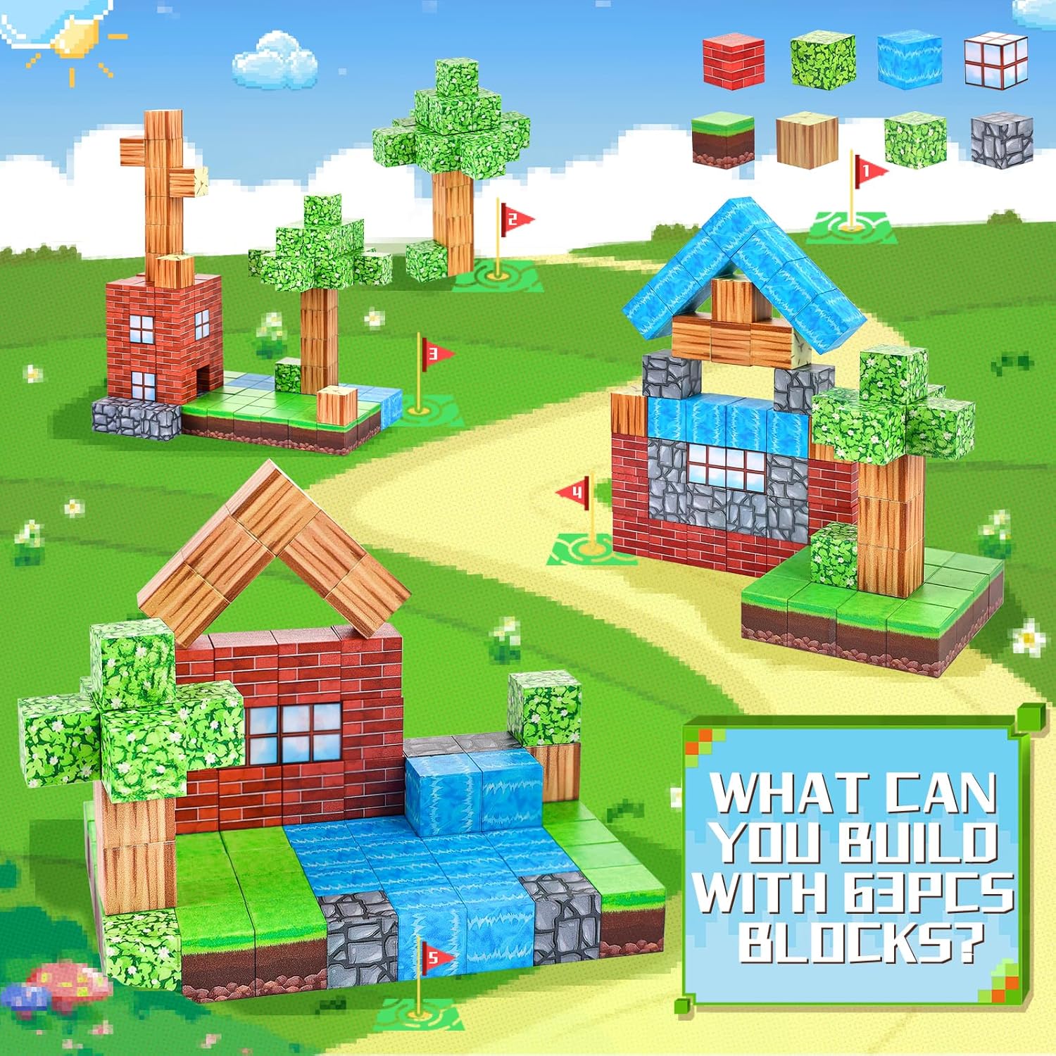 Magnet Bausteine 2cm mit Szenenelementen Spileo