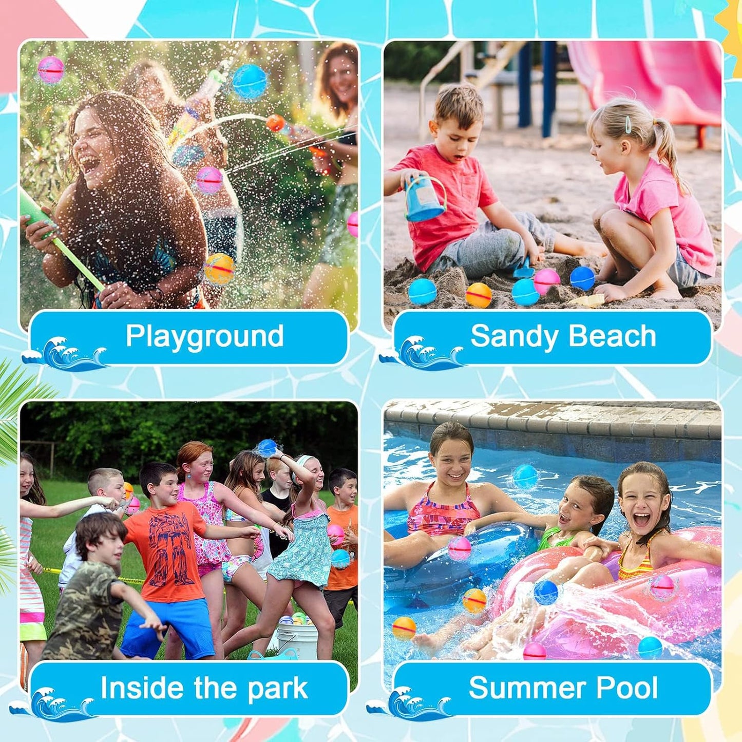 Wiederverwendbare Wasserballons – 12 Stück selbstschließendes Outdoor Spielzeug Spileo