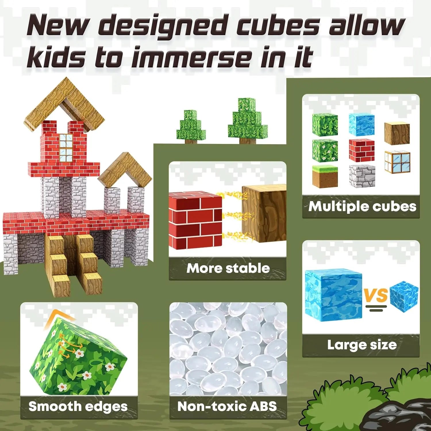 Magnetische Bausteine für Kinder ab 3 Jahre – Magnetbausteine im Wald-Thema Spileo