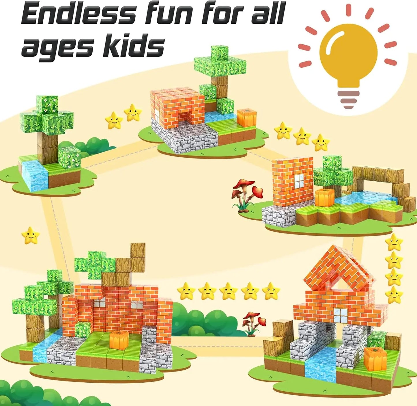 Magnetbausteine – Pumpkin Forst Magnetwelt Set für Kinder ab 3 Jahre Spileo