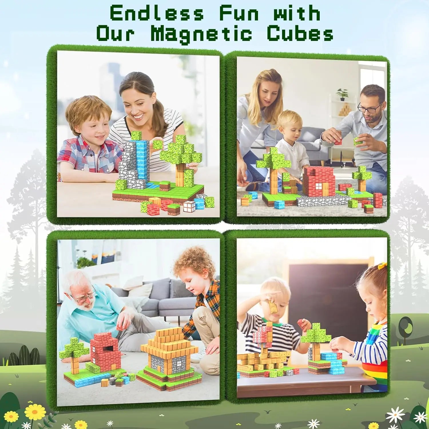 Magnetische Bausteine Montessori zum Bauen & Lernen Spileo