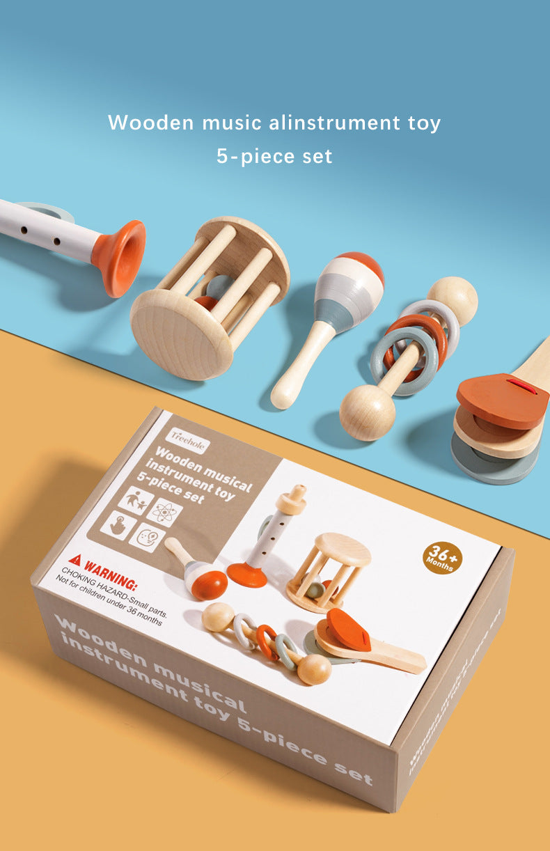 Holz-Musikinstrumente für Kinder – Percussion-Set aus Holz für Kleinkinder und Vorschulkinder zur frühen musikalischen Förderung