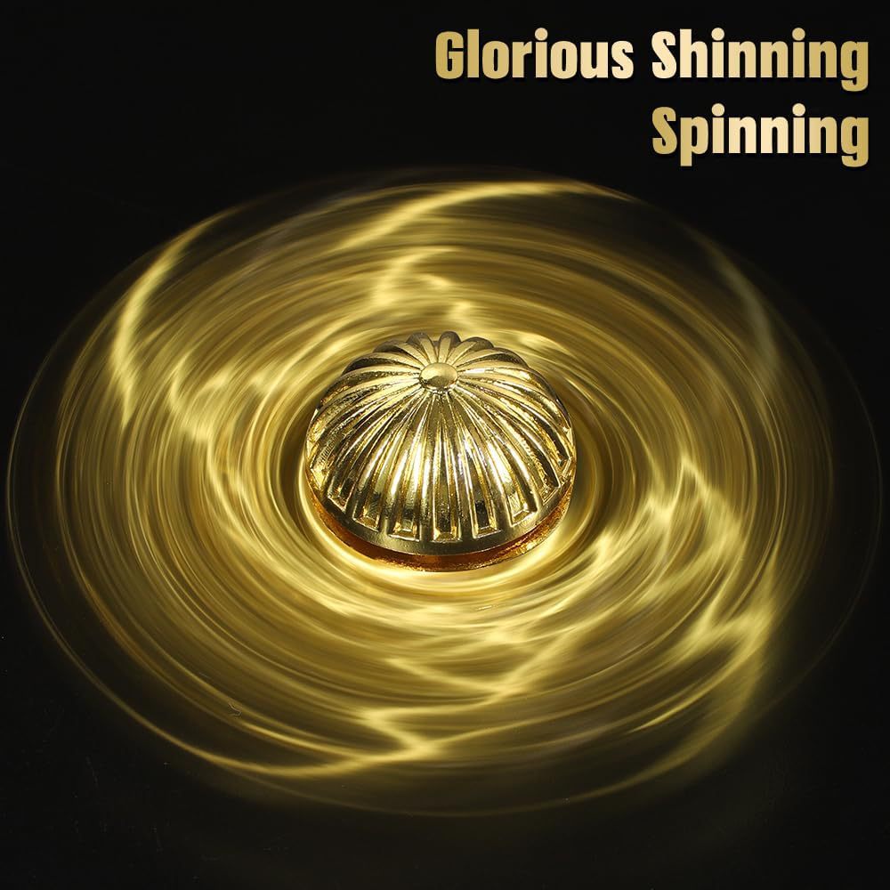 Goldener Hand-Spinner aus Metall – Fidget-Spielzeug zur Stressbewältigung für Kinder & Erwachsene, dekoratives Schreibtischspielzeug als Geschenk für Jungen und Mädchen