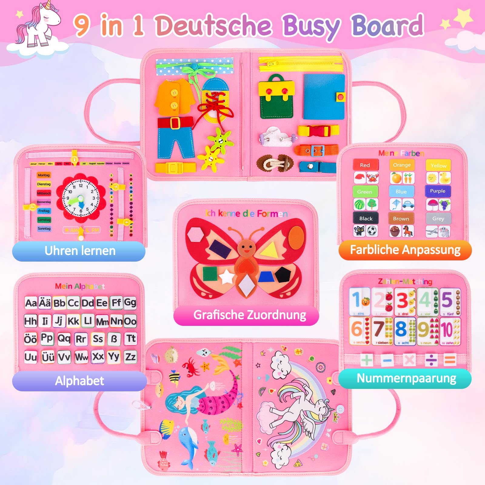 Busy Board Montessori Spielzeug ab 1–5 Jahre Spileo