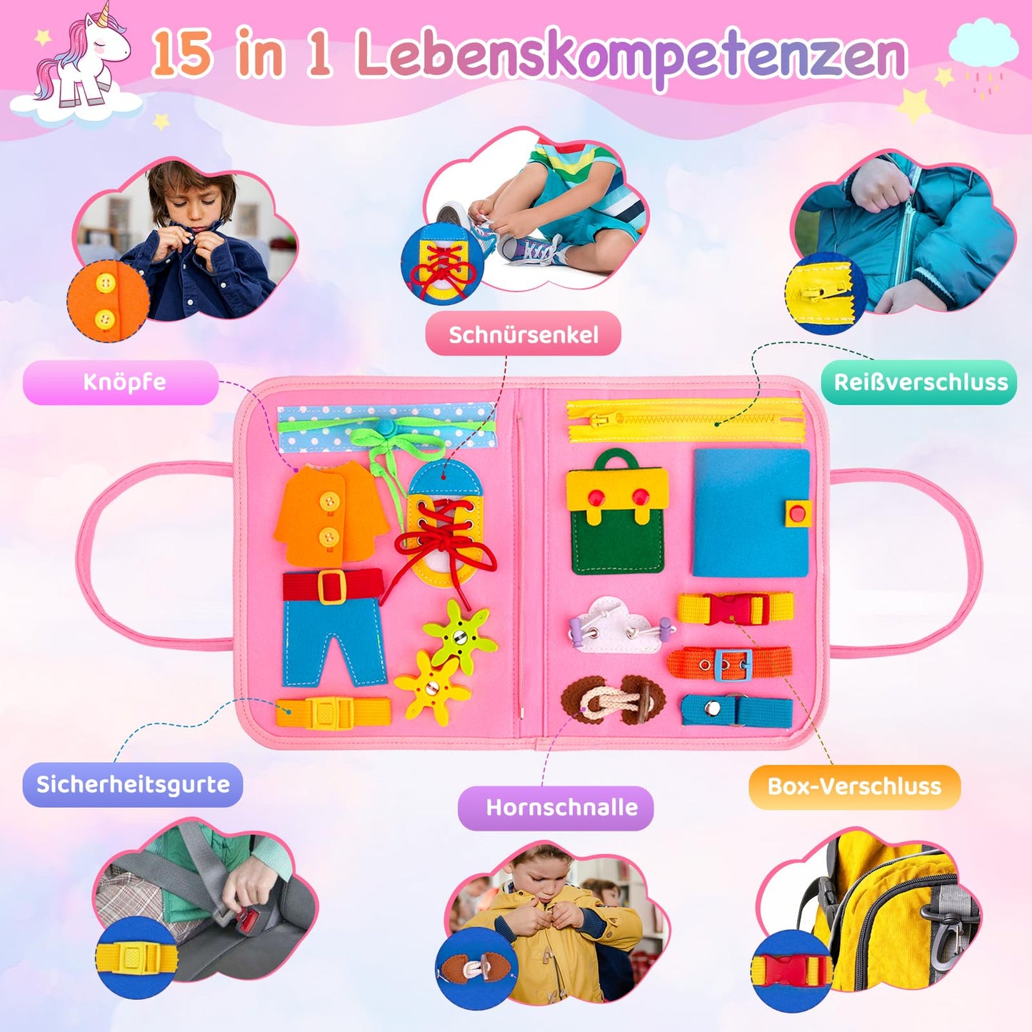 Busy Board Montessori Spielzeug ab 1–5 Jahre Spileo