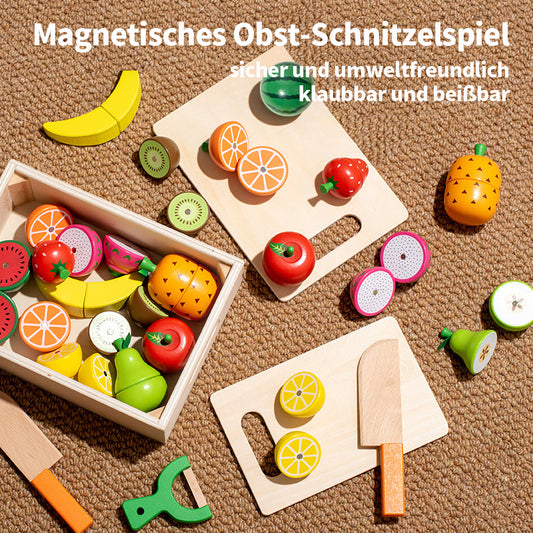 Wooden Kitchen Toy for Kids – Pretend Play Cooking & Cutting Vegetables