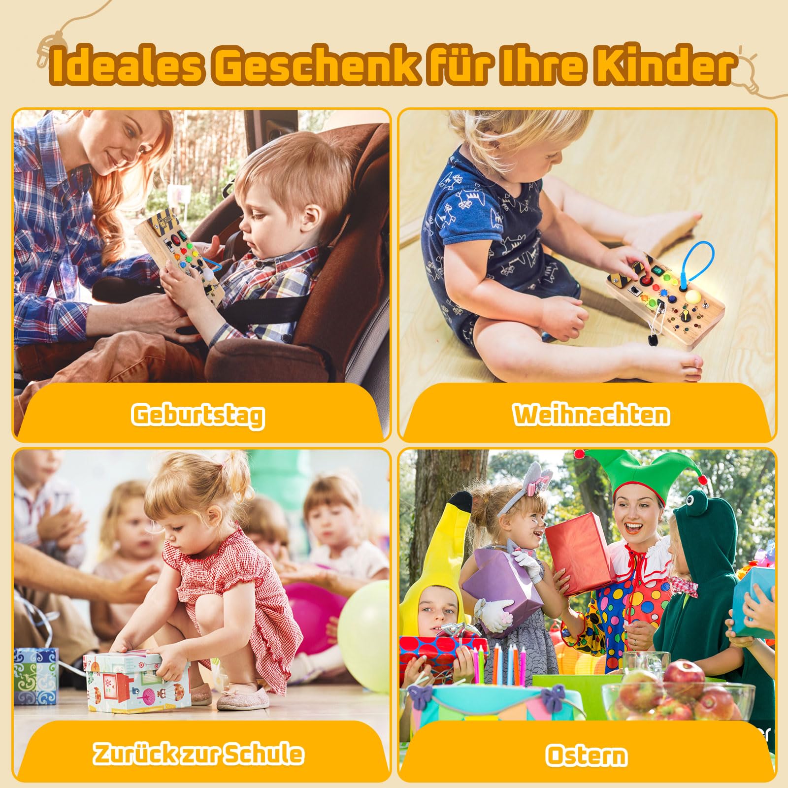 Busy Board Montessori Holzspielzeug ab 1 Jahr Spileo