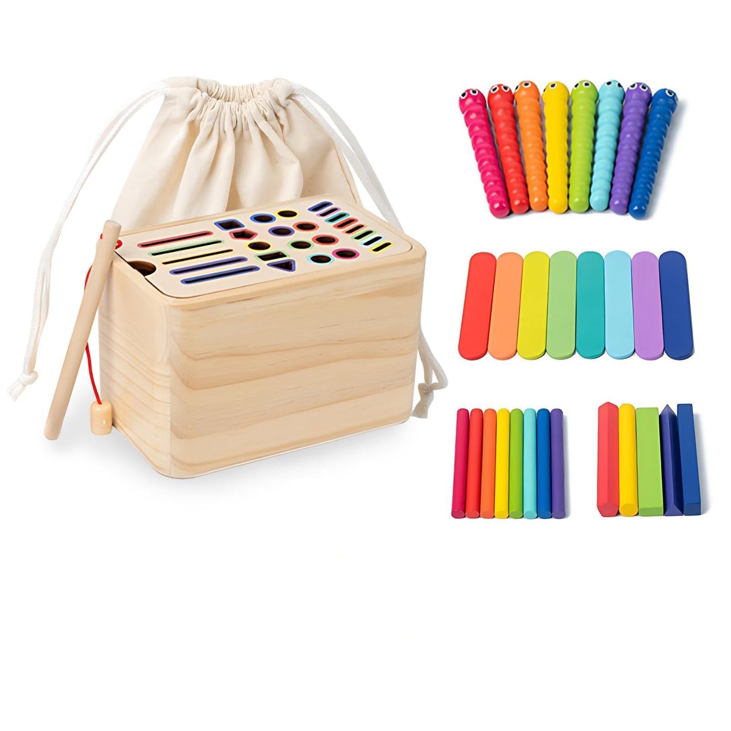 5-in-1 Sortierspiel aus Holz für Babys Spileo