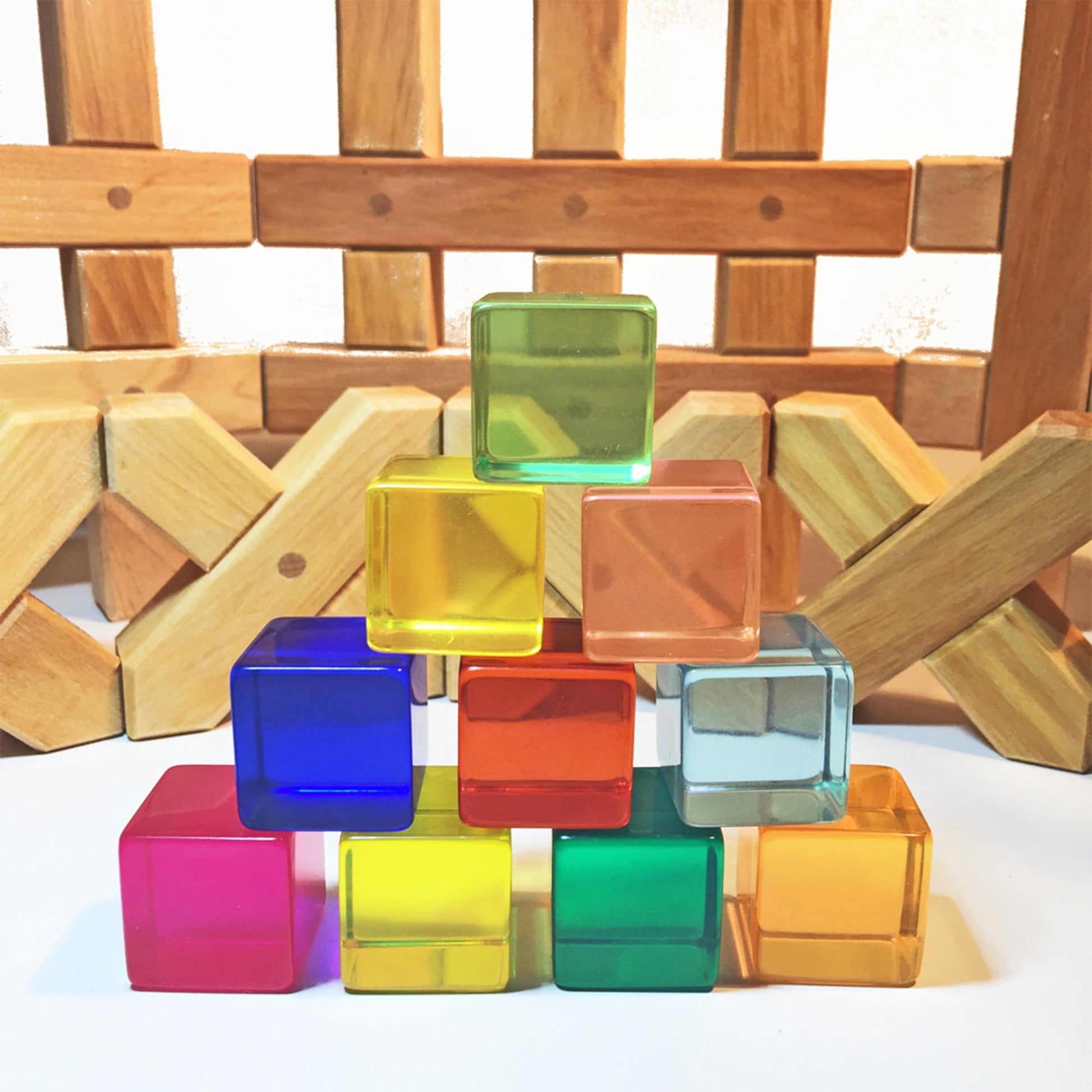 Regenbogen Jelly Blocks – Sensorik Spielzeug aus Acryl für Kinder Spileo