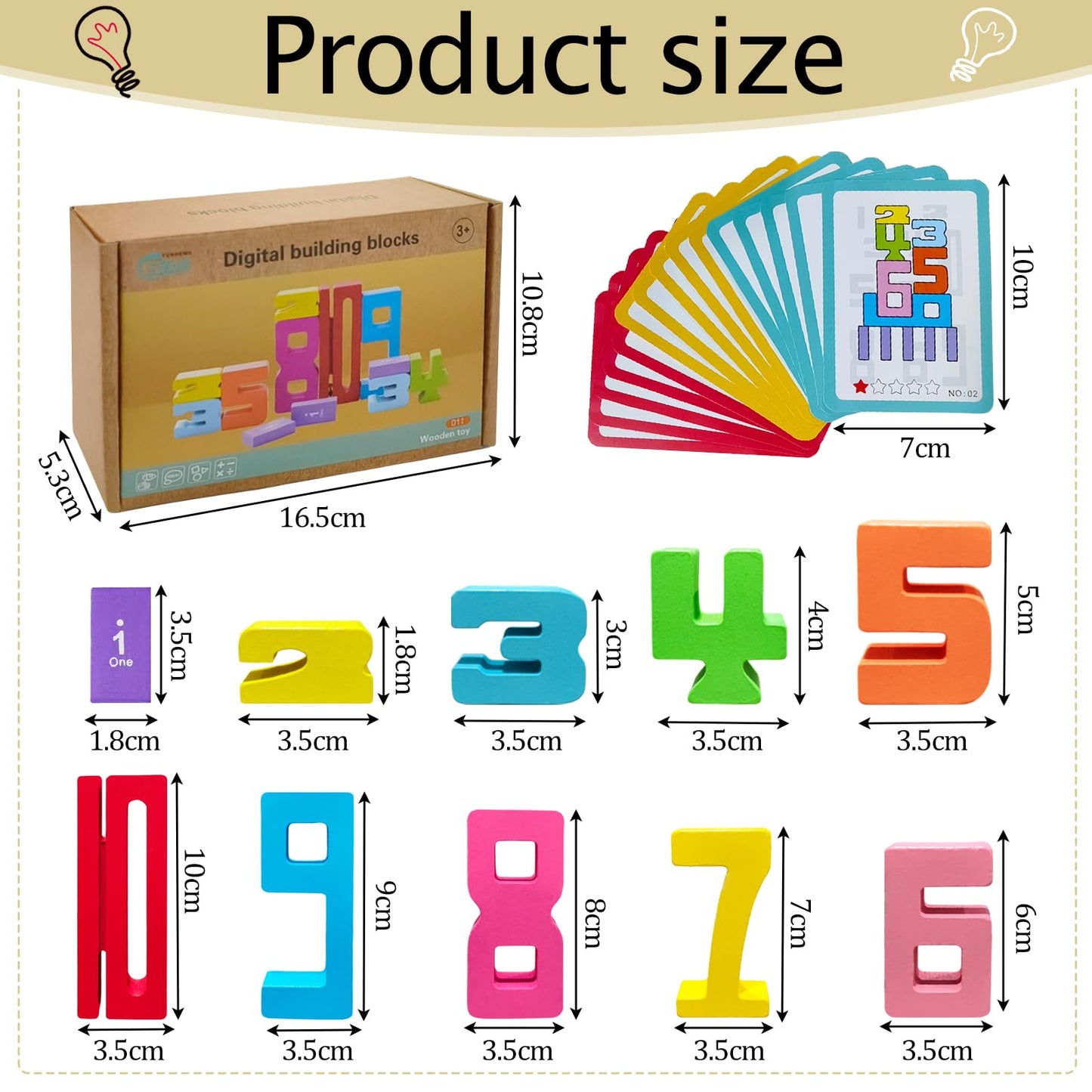 Zahlenbausteine aus Holz Spileo