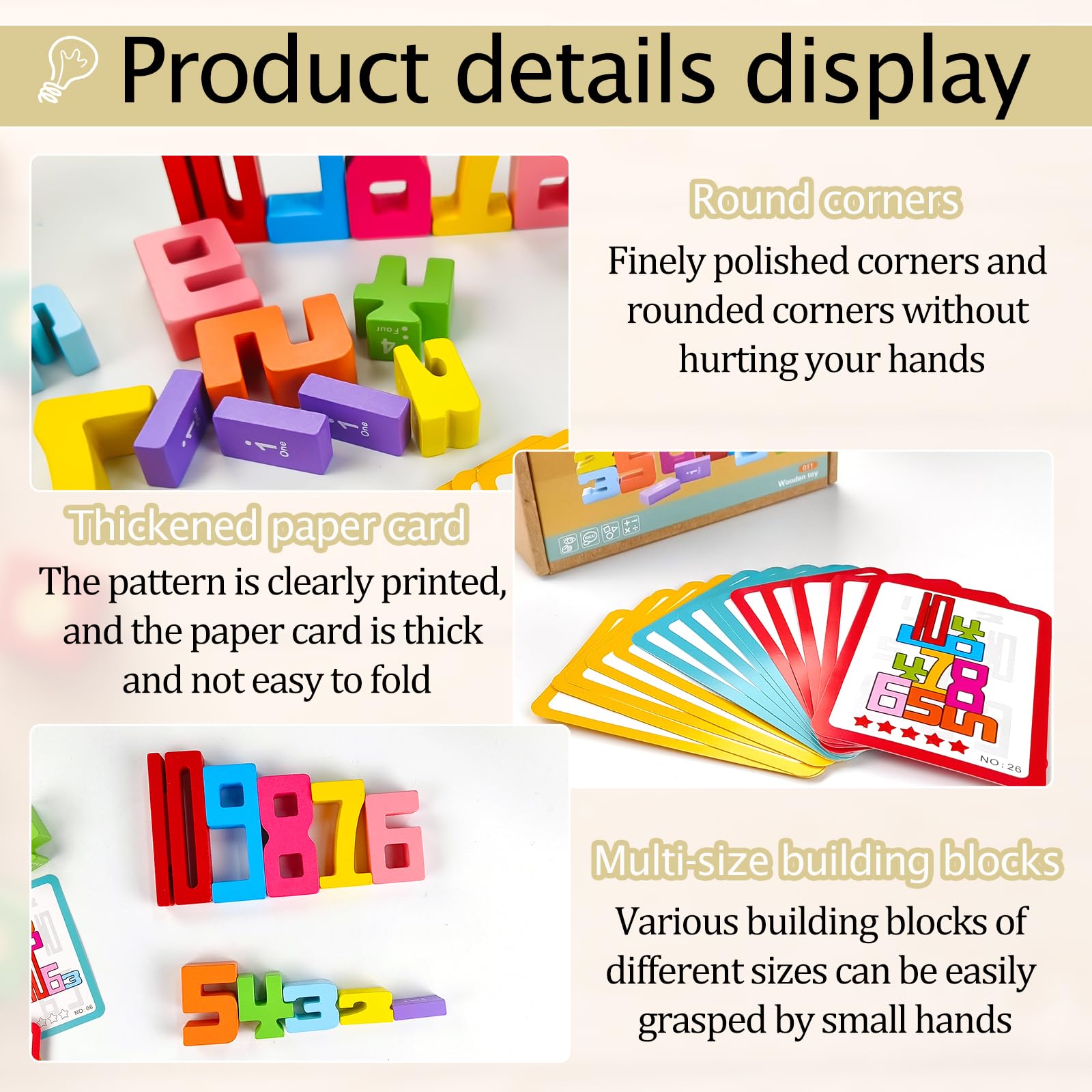Zahlenbausteine aus Holz Spileo
