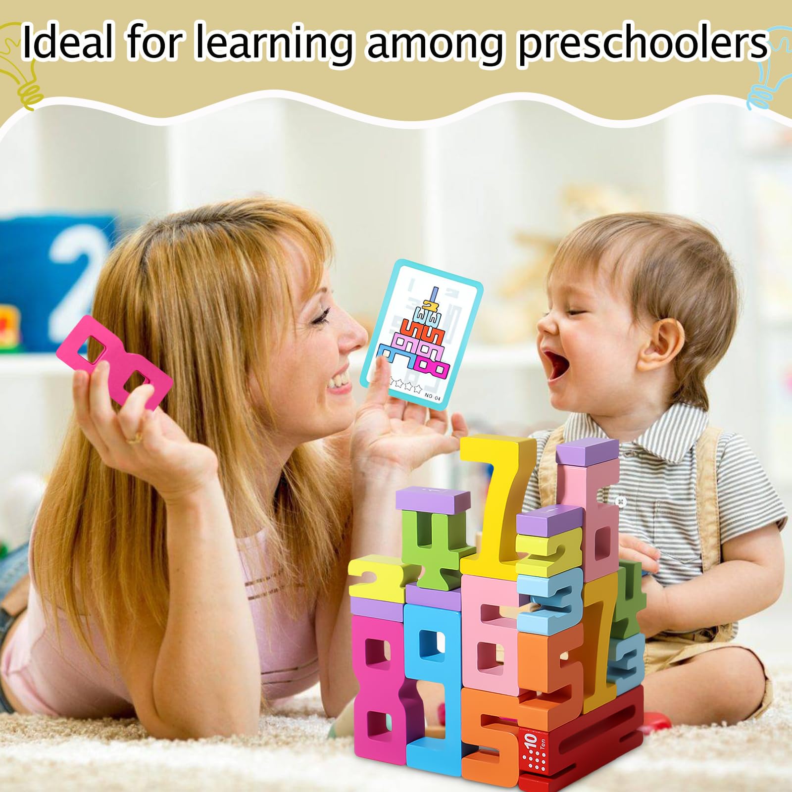 Zahlenbausteine aus Holz Spileo