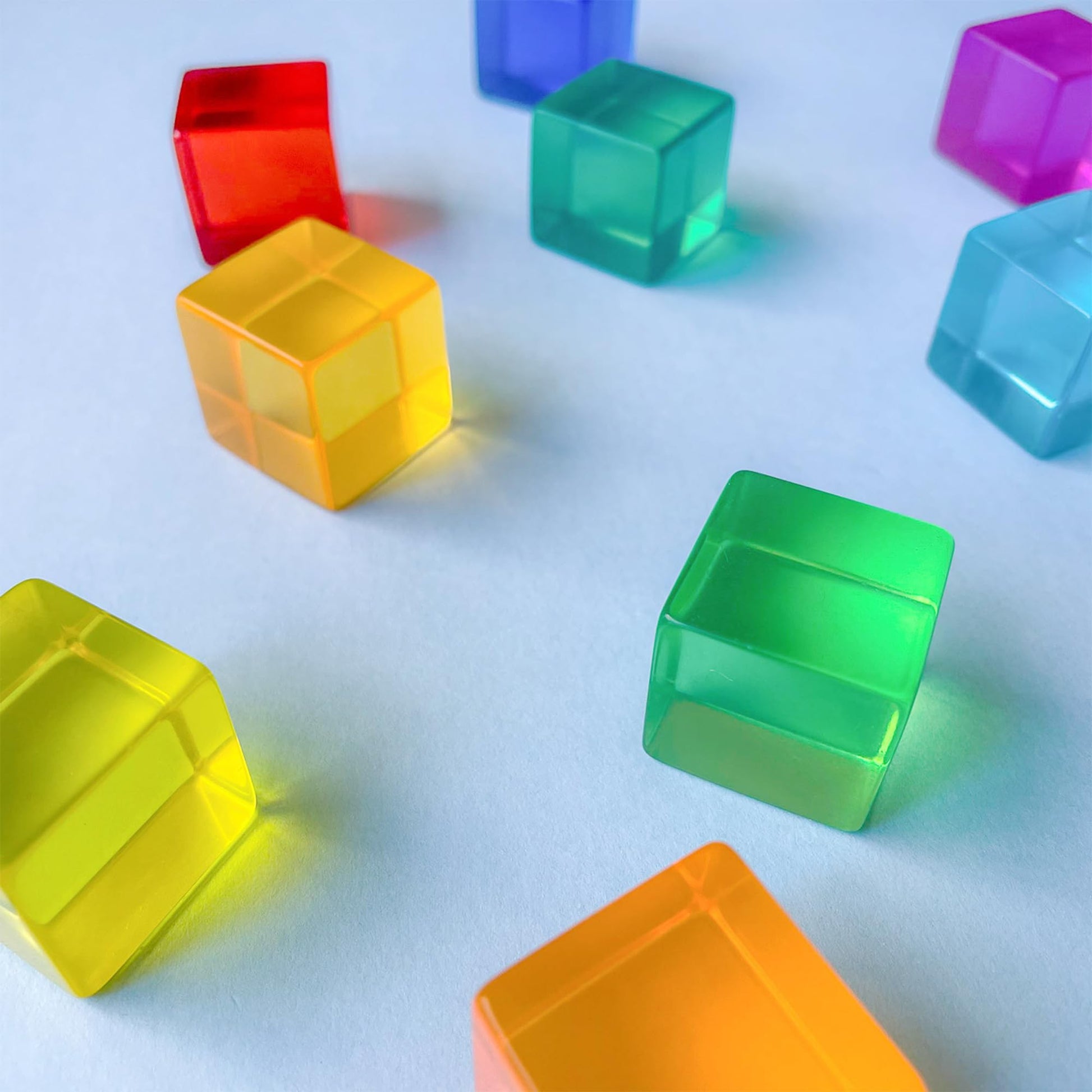 Regenbogen Jelly Blocks – Sensorik Spielzeug aus Acryl für Kinder Spileo