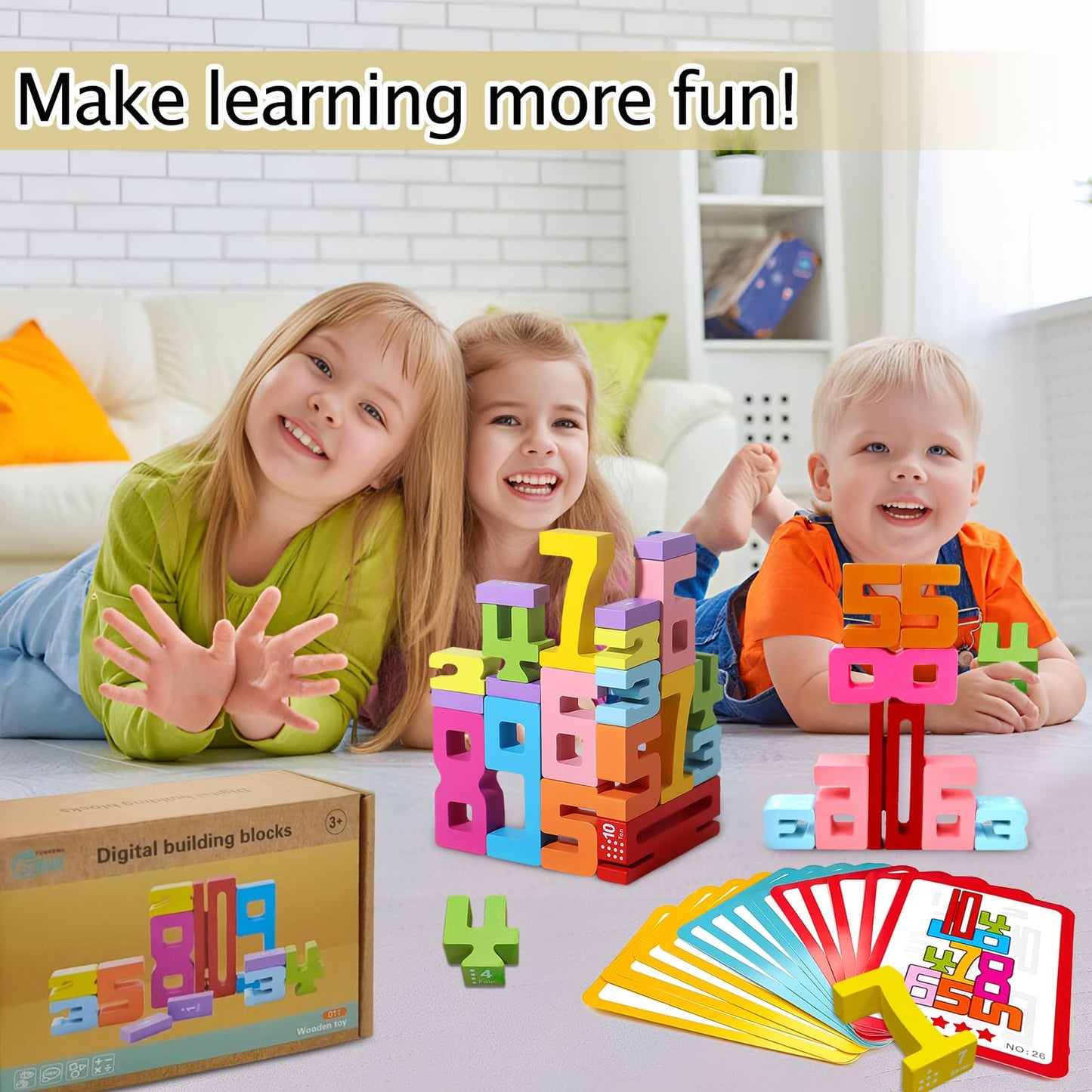 Zahlenbausteine aus Holz Spileo