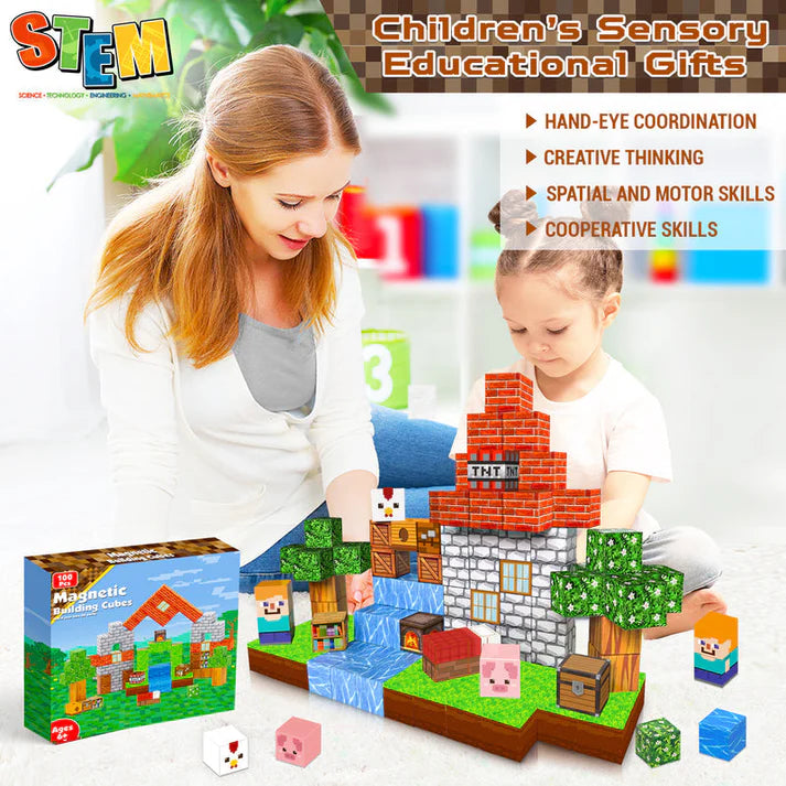 Magnetic building blocks for children