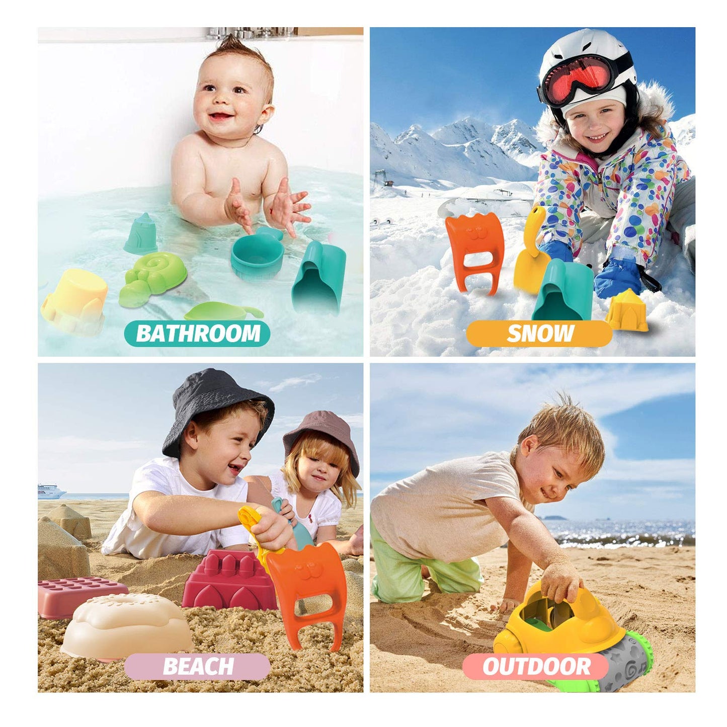 Sandspielzeug Set Kinder 18-teilig mit Eimer Spileo