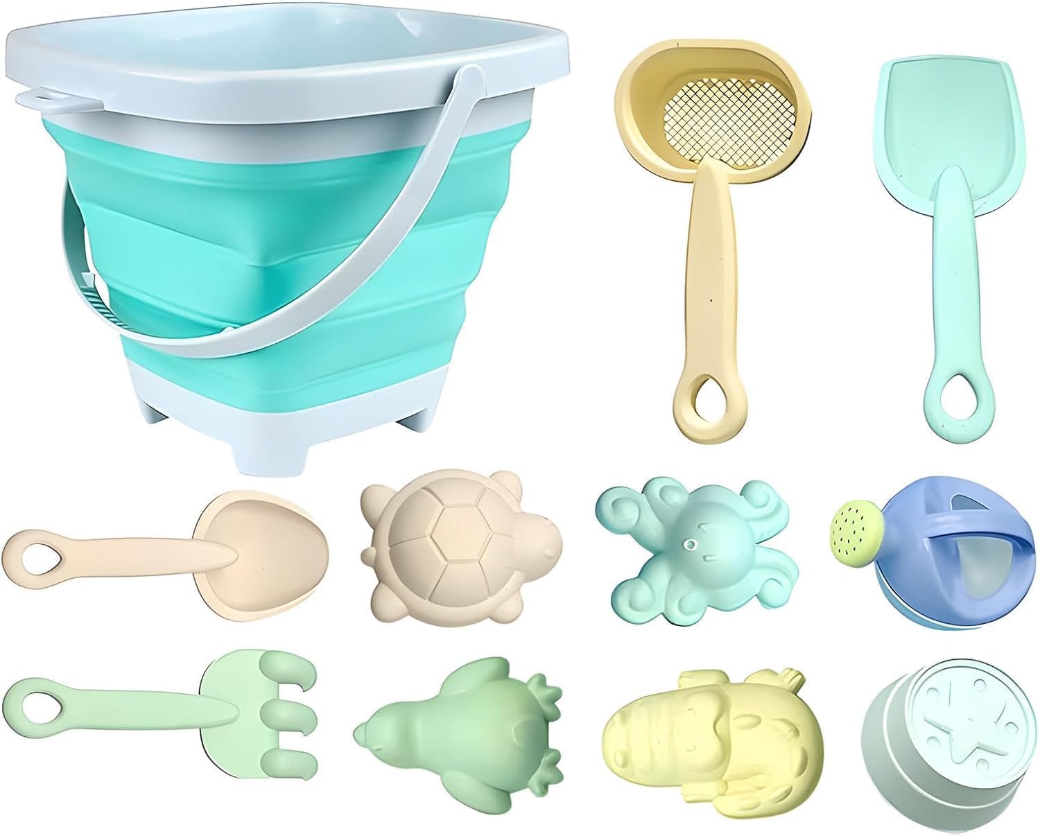 Sandspielzeug Set 12-teilig mit Eimer & Formen – Strand & Garten Spileo