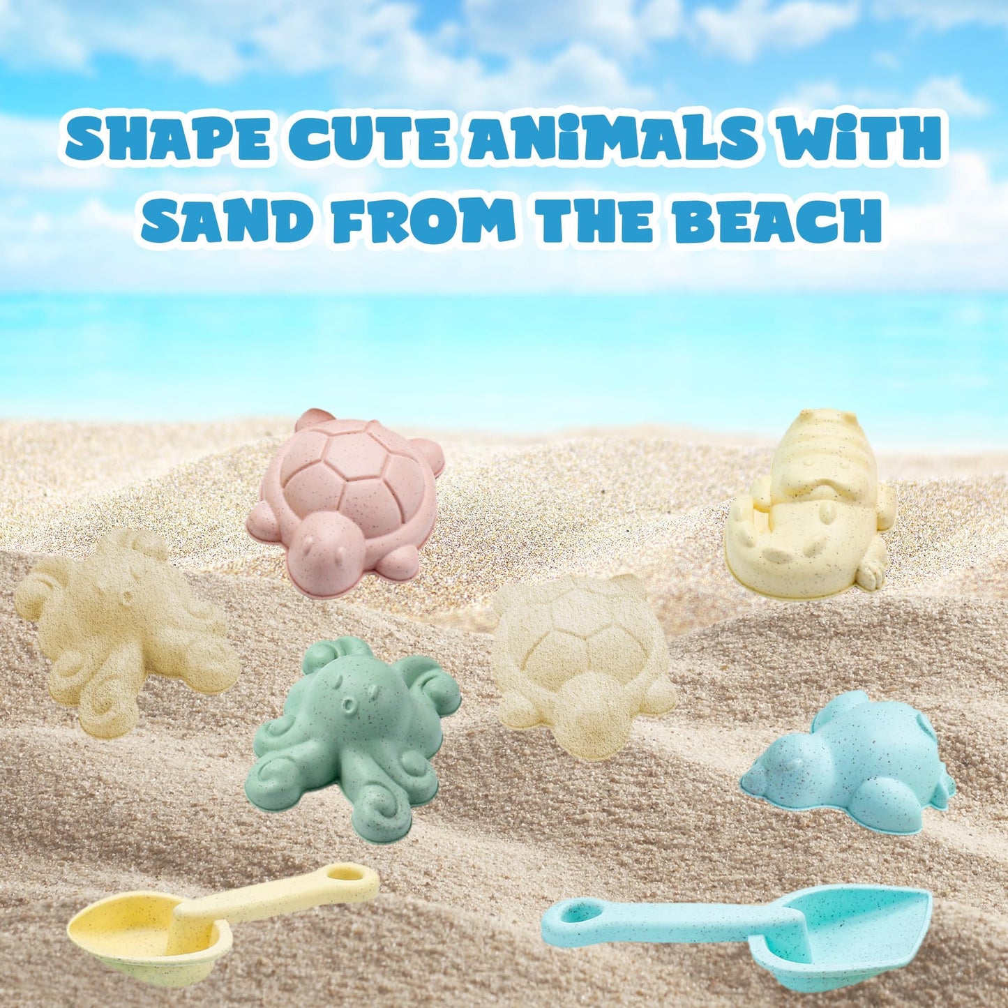 Sandspielzeug Set 12-teilig mit Eimer & Formen – Strand & Garten Spileo