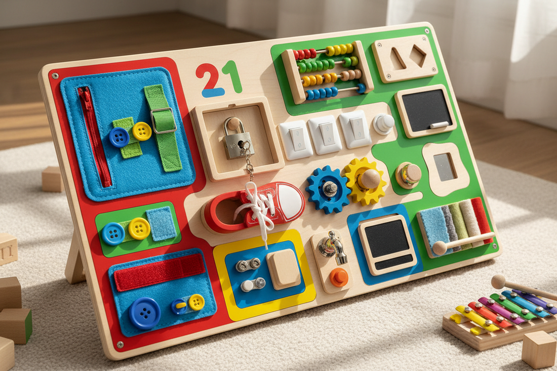 Das 21-in-1 Montessori-Beschäftigungsbrett: Eine kleine Welt voller Alltagskompetenzen Spileo