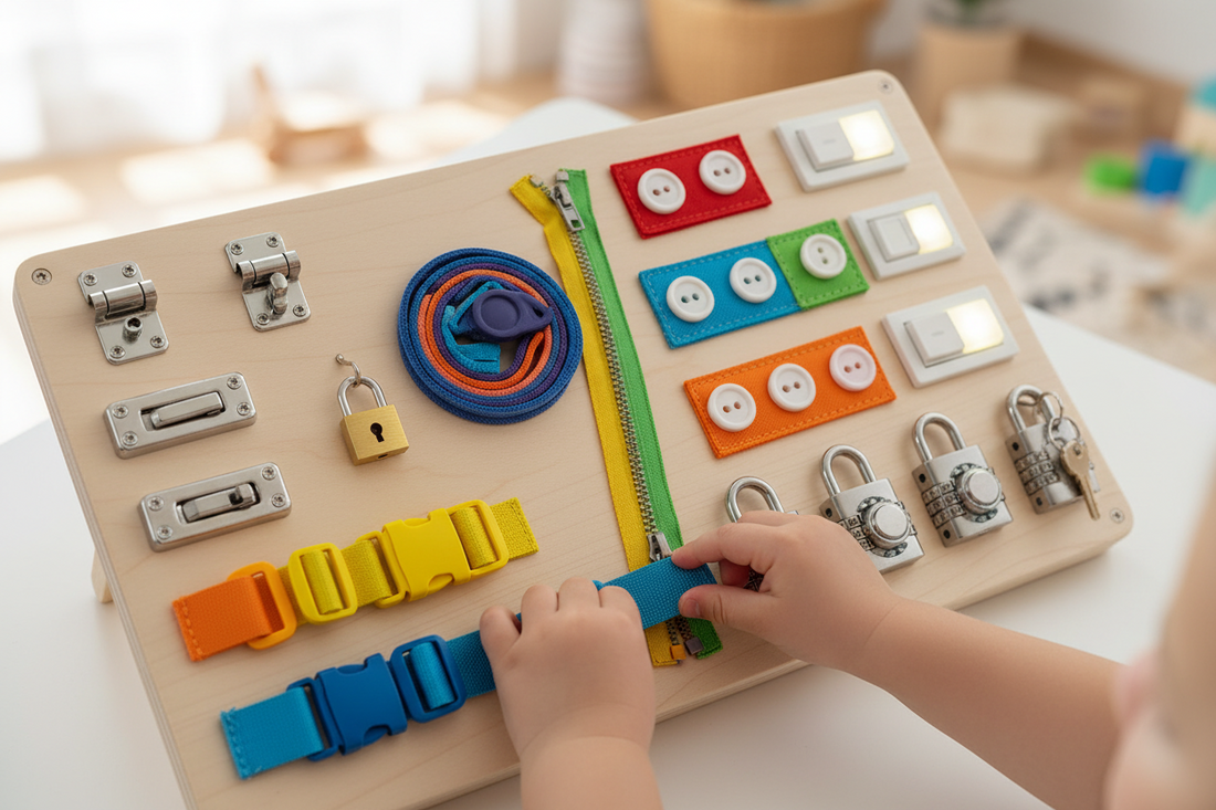 Der kleine Alltagsmeister: Wie ein Montessori Busy Board spielerisch auf das Leben vorbereitet Spileo