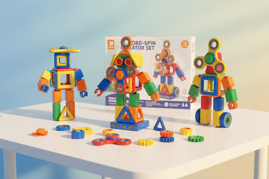 Drehen, Bauen, Gestalten: Das 15er-Set Roboter-Fidget-Spinner vereint Bewegung, Kreativität und Belohnung