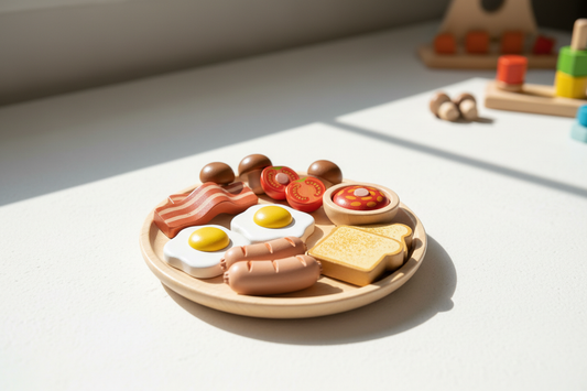 Ein typisch englisches Frühstück aus Holz: Wie Spielküchen-Zubehör kulturelle Neugier und Rollenspiel fördert Spileo