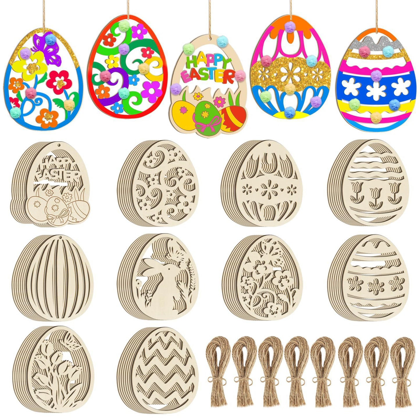 Personalisierter Osteranhänger aus Holz – Osterdeko Osterei mit Name oder Wunschtext, 8/10/12 cm, Ostergeschenk für Kinder