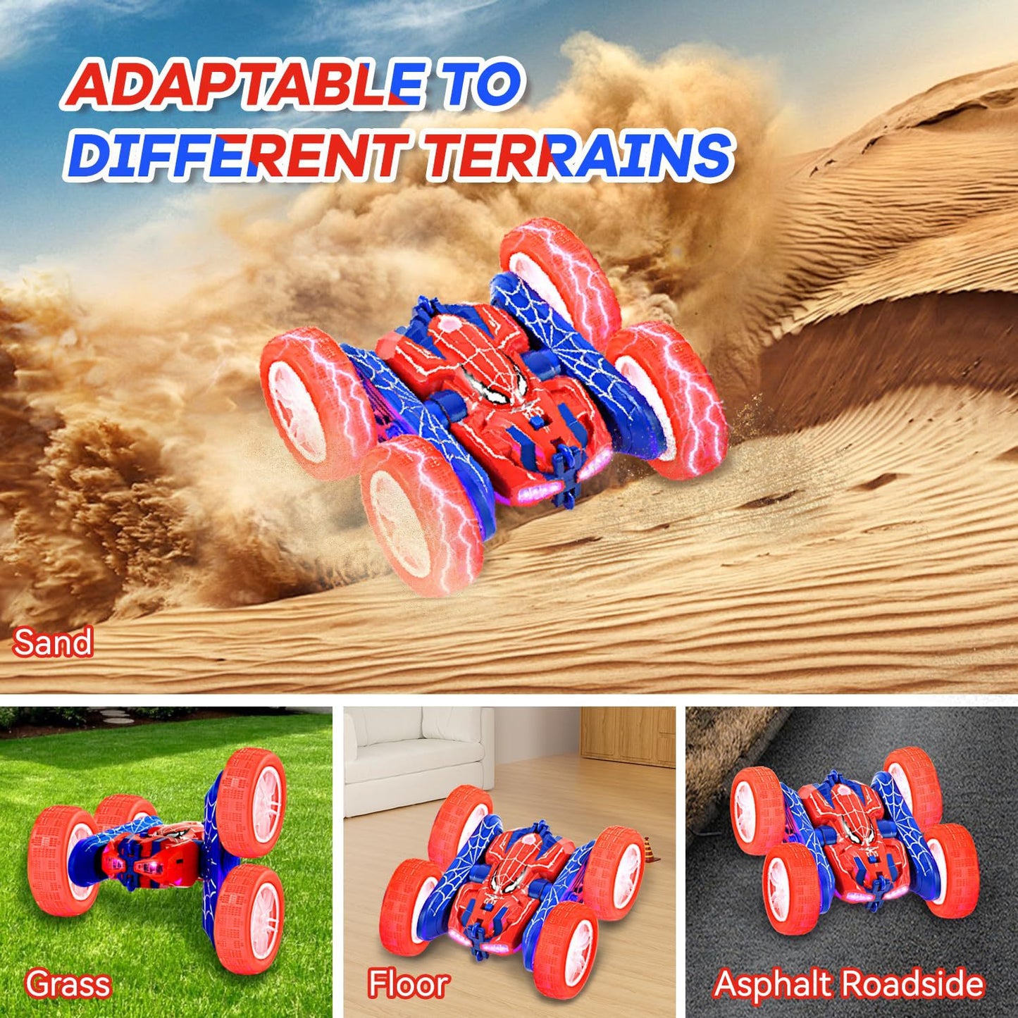 Ferngesteuertes 4WD Monstertruck für Kinder ab 3 Jahren – 2.4GHz RC Auto mit 360° Flip, Outdoor-Spielzeug für Jungen & Mädchen als Geburtstags- oder Ostergeschenk