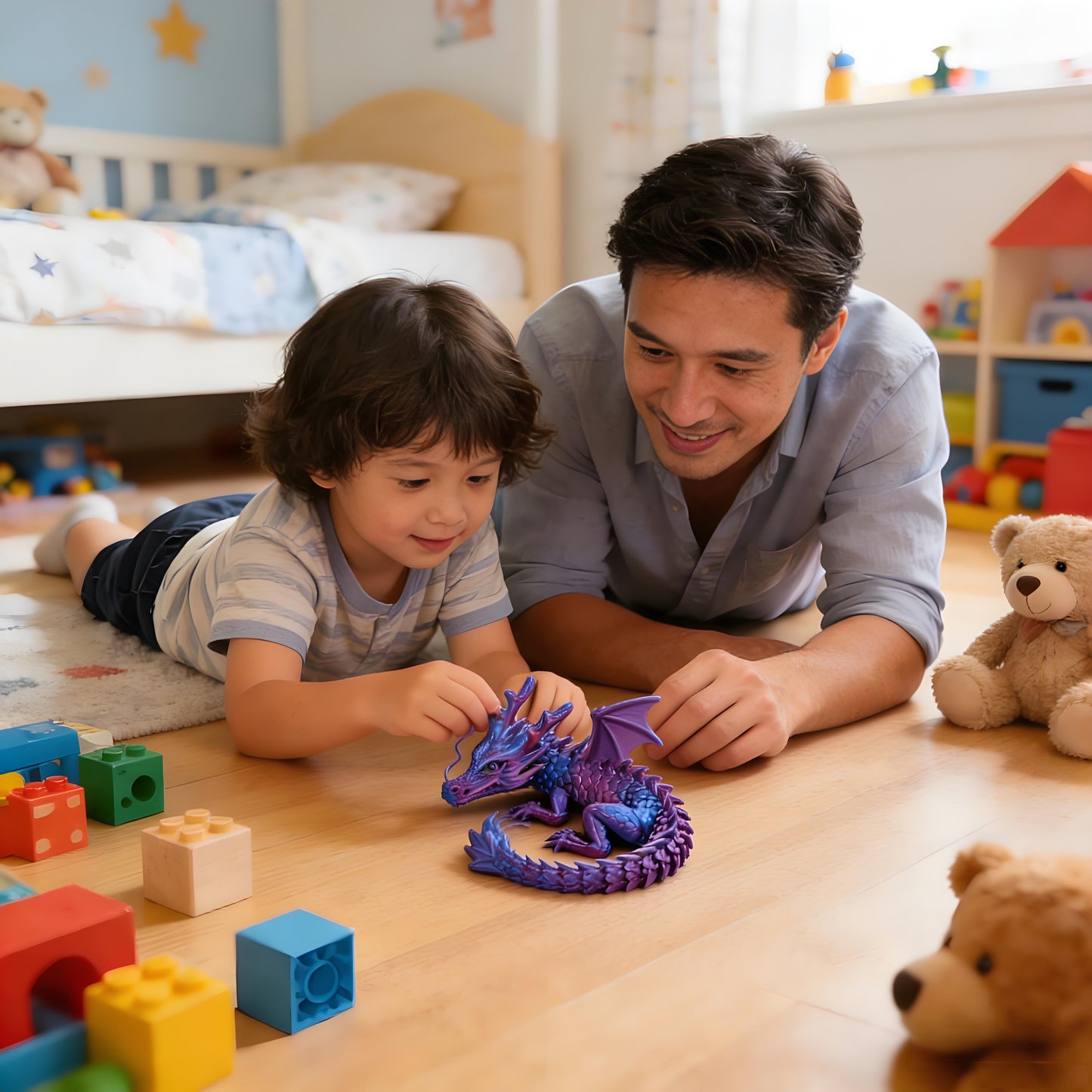 Oszillierendes Design – 45cm 3D-gedruckter Drachen mit Gelenkbewegung | Kreatives Kunsthandwerk - Spileo