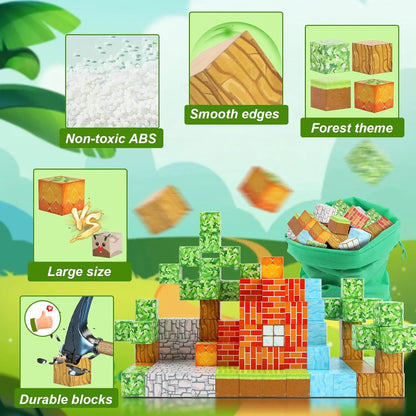 Magnetblöcke, Bausteine, Weltausgabe, magnetisches Spielzeug für Jungen und Mädchen, Alter 3–4, 4–5, 6–8, STEM Montessori, sensorisches Spielzeug für Kleinkinder, Geschenke für Kinder ab 3 Jahren, 48 - Spileo