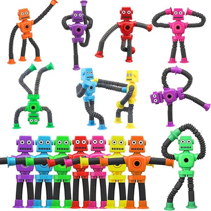 16er-Set Teleskopsaugen-Roboter – Sensorisch verformbares Spielzeug zur Stresslinderung für Kinder & Erwachsene, pädagogisches Fingerspielzeug für Kleinkinder, ideal als Halloween-Überraschung