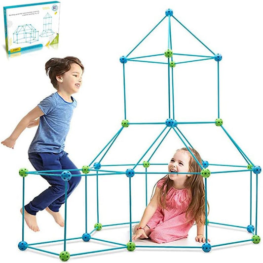 140-tlg. DIY Konstruktionsspielzeug für Kinder – Outdoor Spielzeug zum Höhle Bauen