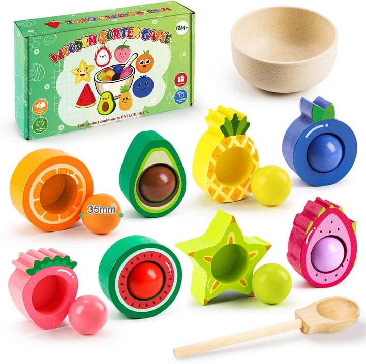 Baby Motorikspielzeug Obst Holzspielzeug
