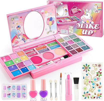 Schminkkoffer für Mädchen – Waschbares Kinder Schminkset, Spielzeug Make-up Geschenk für Kinder 3–12 Jahre - Spileo