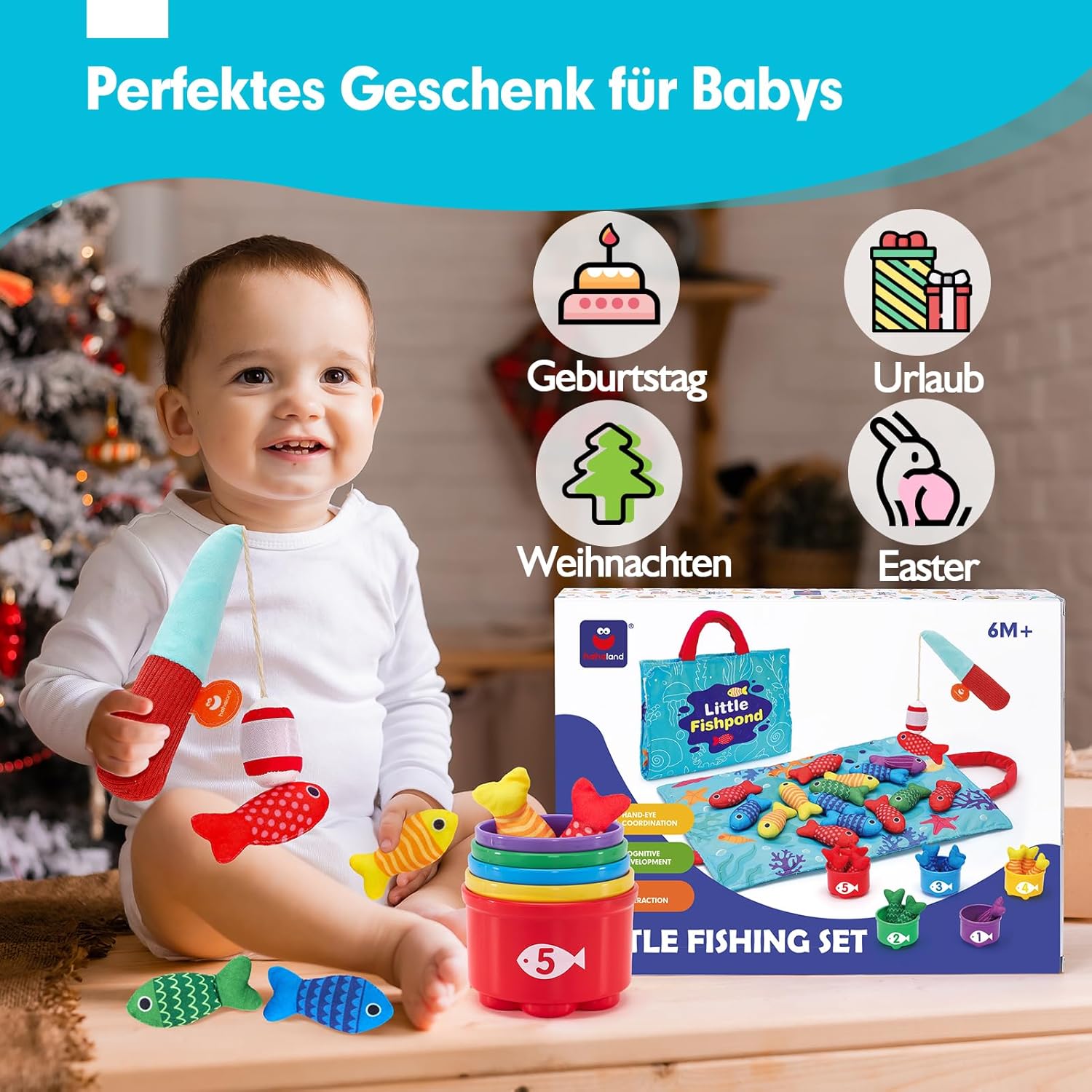 Angelspiel für Kinder ab 1 Jahr – Montessori Lernspielzeug Spileo