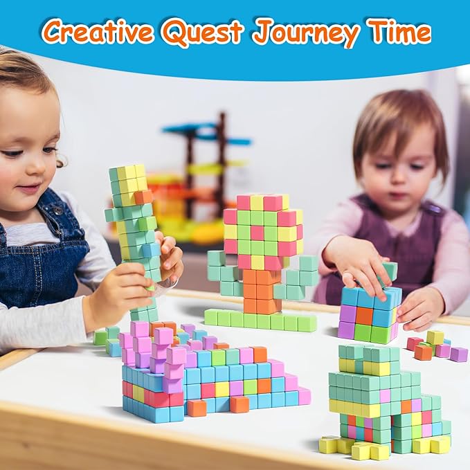 Magnetic Blocks, Magnet Building Cubes for Toddlers Ages 3-5, STEM Educational Sensory Autism Montessori Preschool Toys, Gifts for Kids Ages 4-8 Year Old Boys and Girls - Spileo