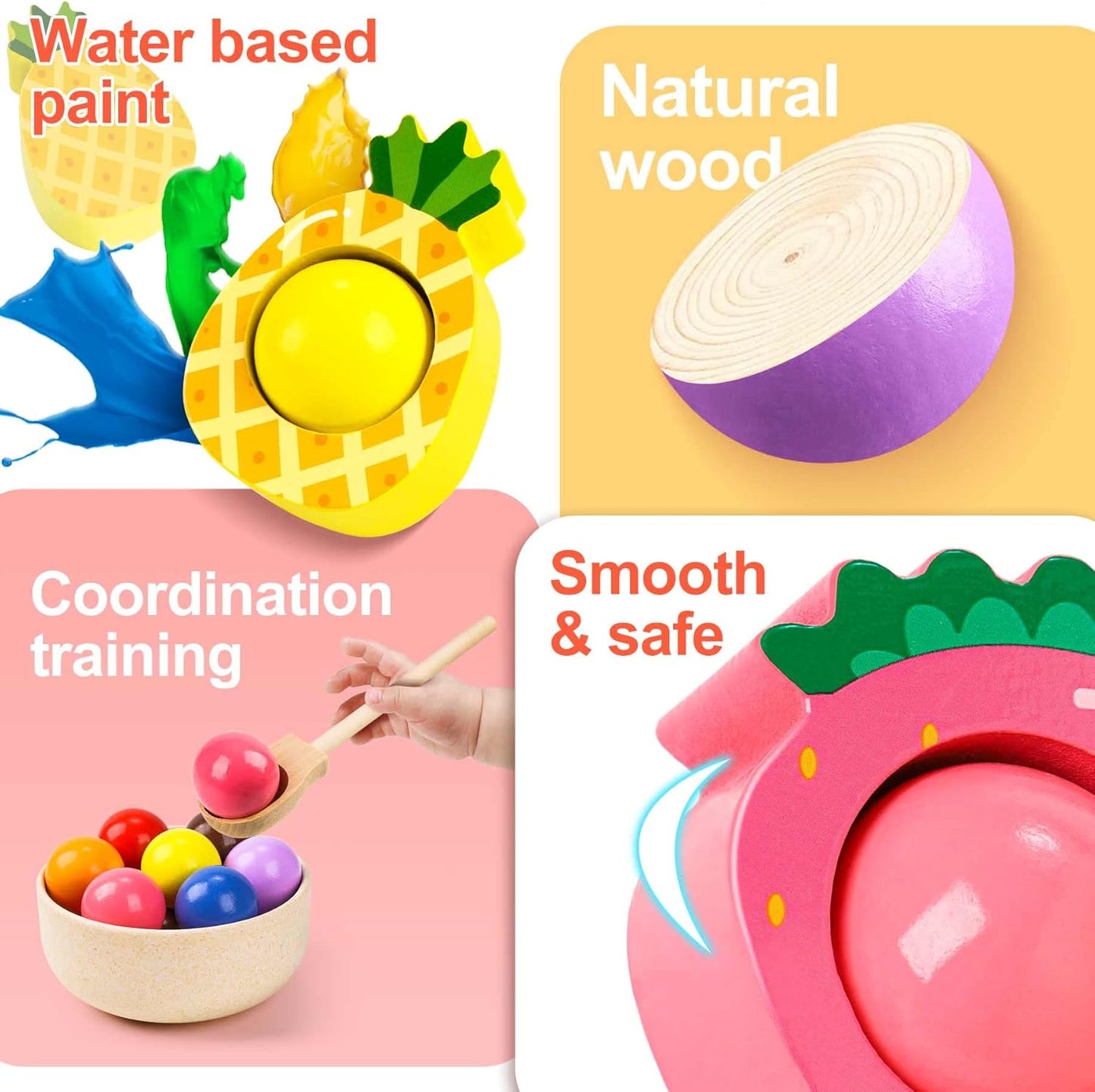 Baby Motorikspielzeug Obst Holzspielzeug