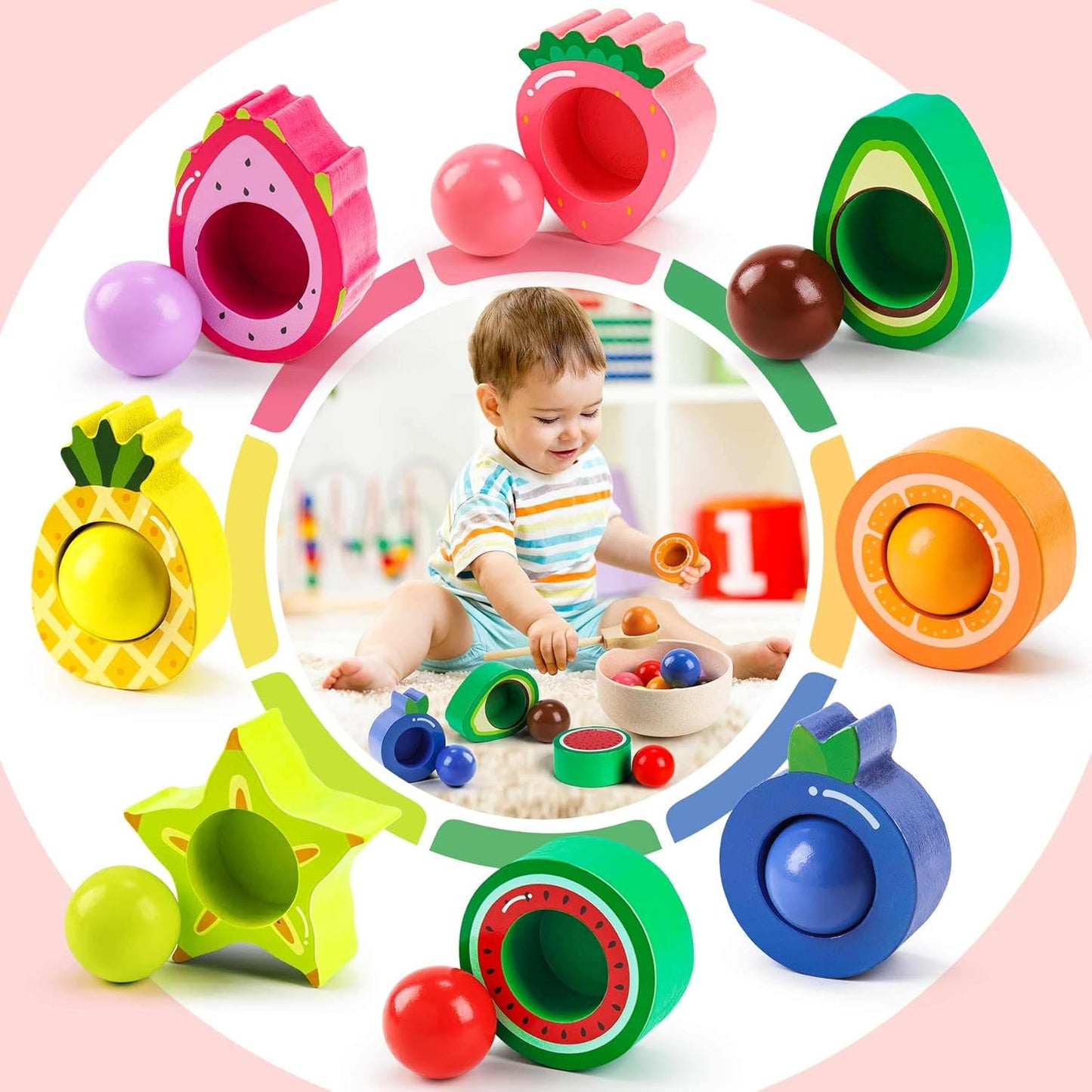 Baby Motorikspielzeug Obst Holzspielzeug