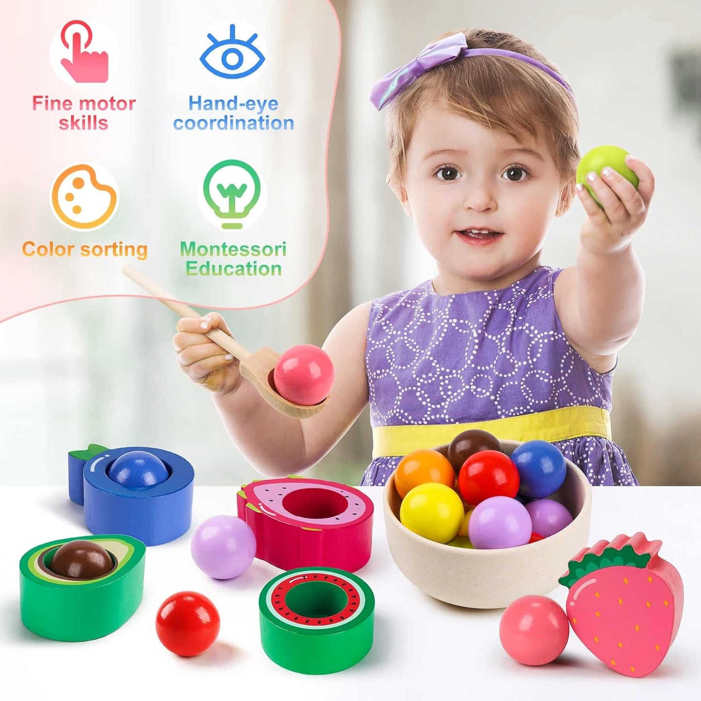 Baby Motorikspielzeug Obst Holzspielzeug