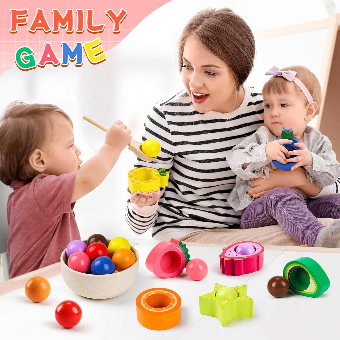 Baby Motorikspielzeug Obst Holzspielzeug