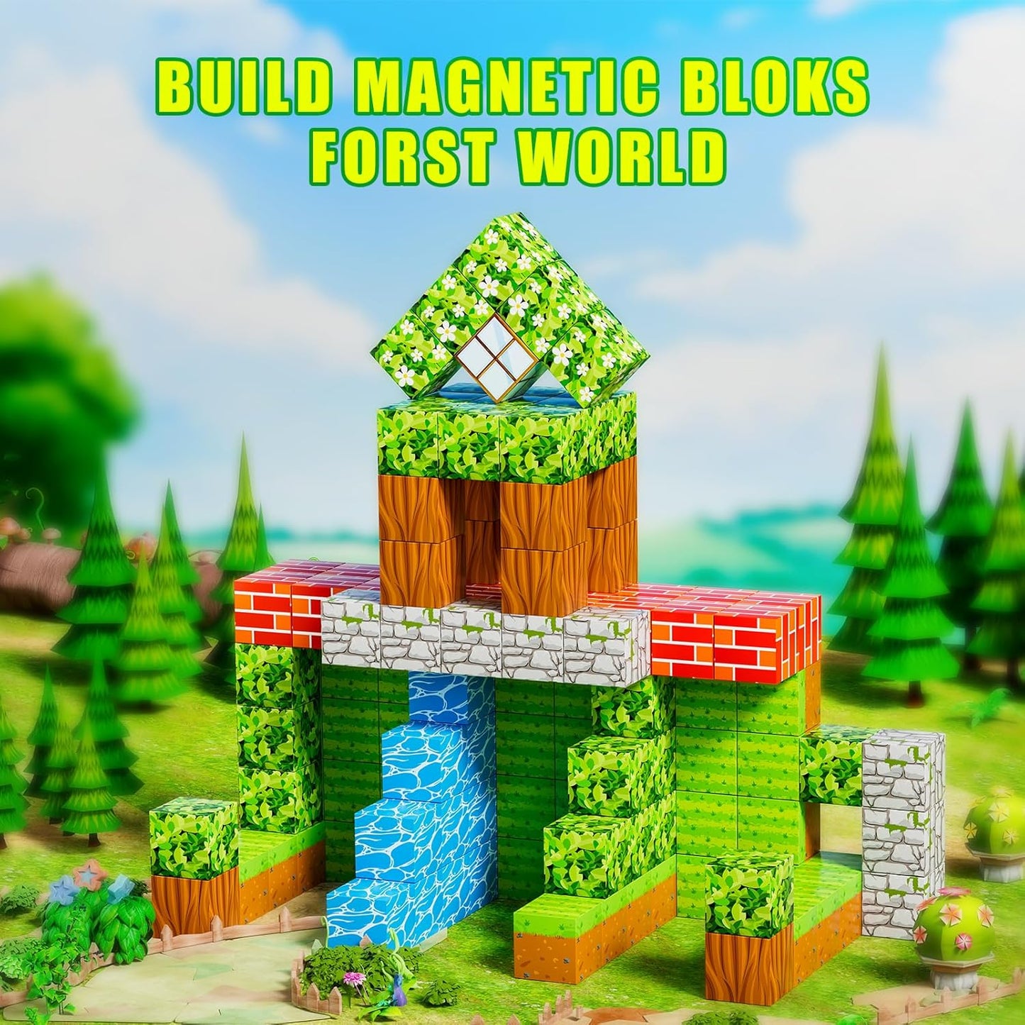 Blocks Magnetic Building Set Montessori Lernspielzeug mit Anleitung & Ideen