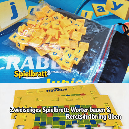 Scrabble Junior – Wortspiel für Kinder ab 6 Jahren, für 2–4 Spieler, Brettspiel zur Sprachförderung
