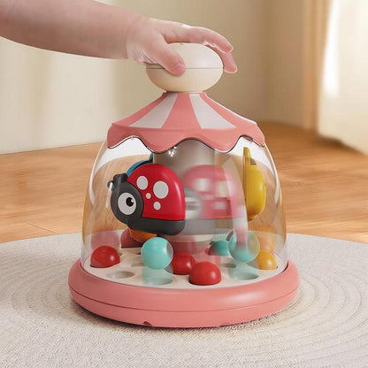 Musikalisches Dreh-Spielzeug für Babys – Interaktiver Grifftrainer mit Leuchtfarben, Sensorischem Stimulationsrad und Reibungslosem Lagerbewegungssystem zum Fördern der Motorik