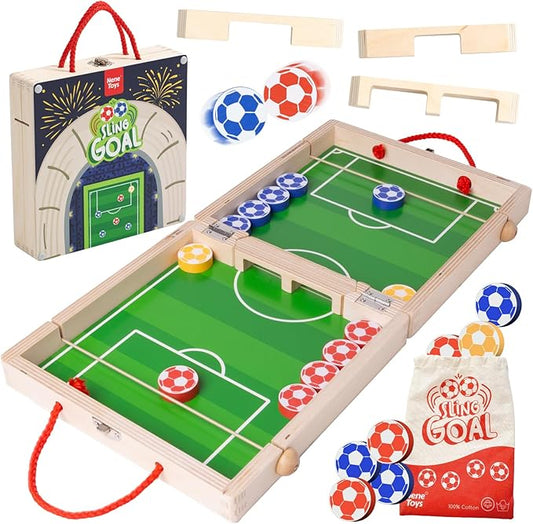 Sling Puck Brettspiel aus FSC-Holz – Geschicklichkeitsspiel für 2 Spieler ab 4 Jahren – Ideales Reisespiel und Geschenk für Jungen & Mädchen von 4–12 Jahren